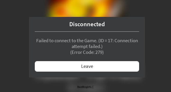 Roblox Error code 279